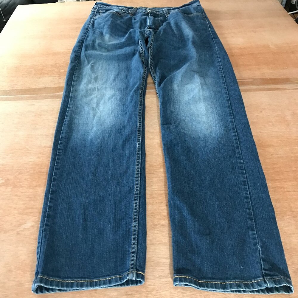 Levi's 505 Regular Fit Jeans Men 33x29 Blue Mid Rise Medium Wash Stretch Outdoor